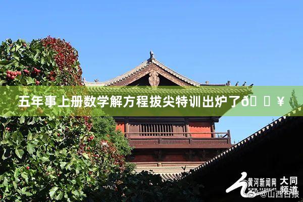 五年事上册数学解方程拔尖特训出炉了🔥
