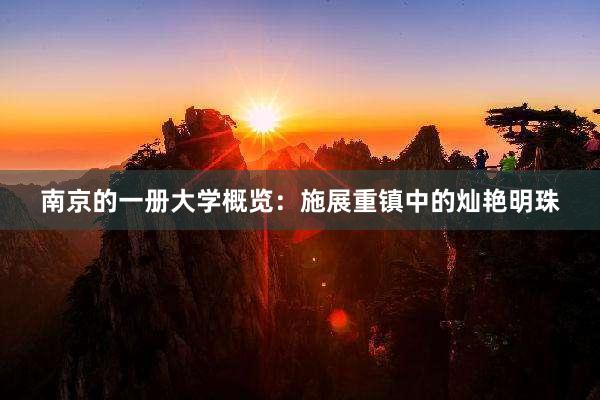 南京的一册大学概览：施展重镇中的灿艳明珠