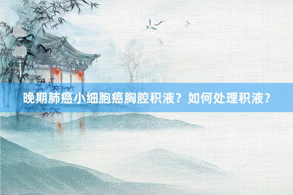 晚期肺癌小细胞癌胸腔积液？如何处理积液？