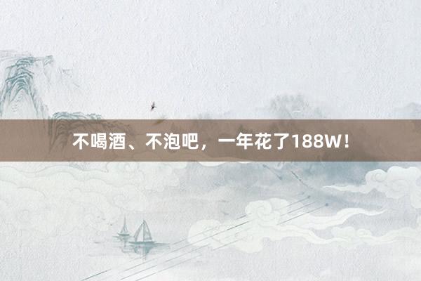 不喝酒、不泡吧，一年花了188W！
