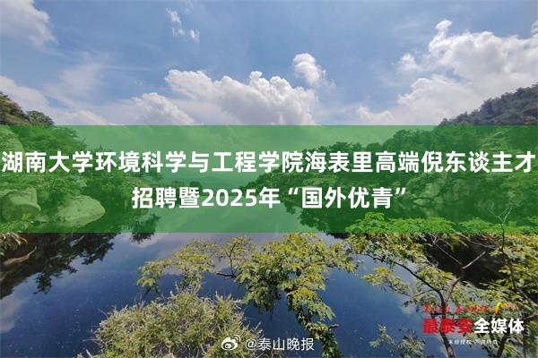 湖南大学环境科学与工程学院海表里高端倪东谈主才招聘暨2025年“国外优青”