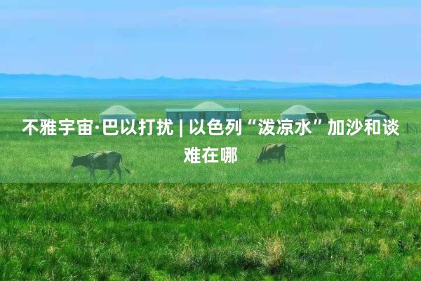 不雅宇宙·巴以打扰 | 以色列“泼凉水”　加沙和谈难在哪